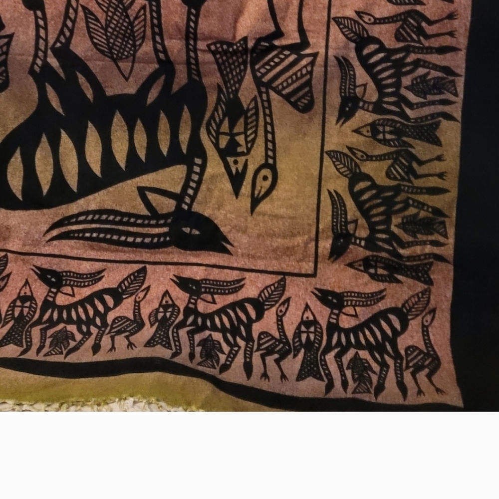 Vintage Ethnic Jungle Animal Korhogo Throw/Coverlet - Picture 4 of 4